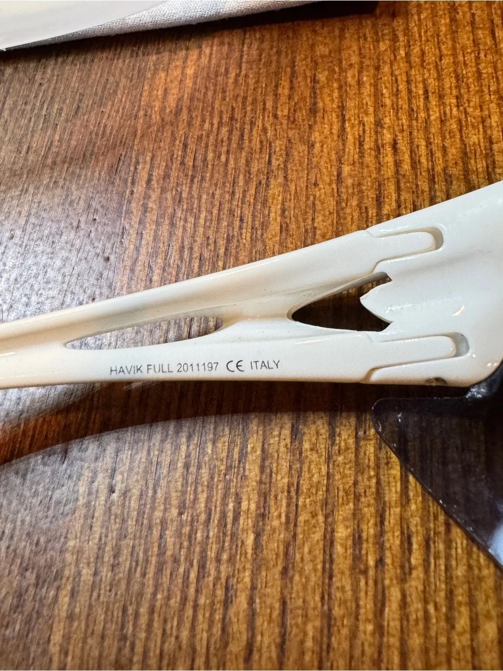 White  wraparound sport sunglasses